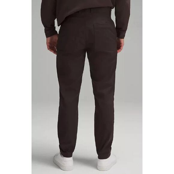 Lululemon Slim-Tapered Twill Trousers Pant Espresso Brown Stretch 30 - Picture 2 of 6